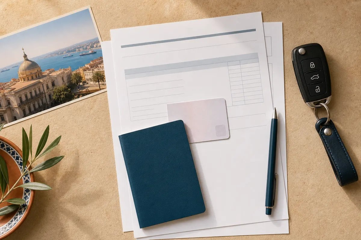 Contrat et documents à comparer avant une location de voiture