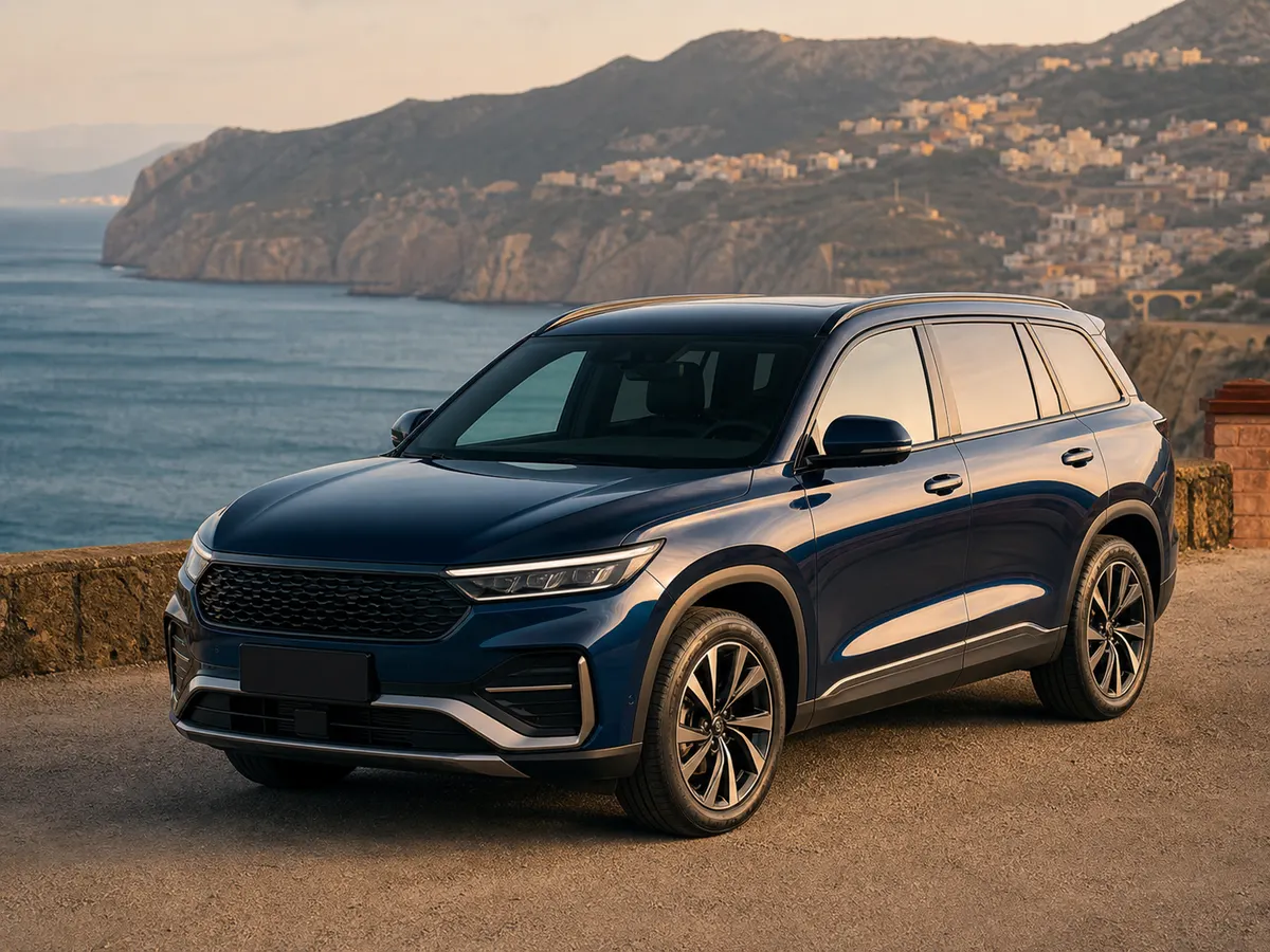 SUV familial sur une route du littoral oranais